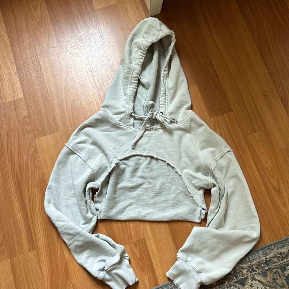 Free People hollow crop hoodie